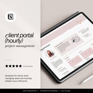 Notion Template Client Portal 2, Time tracker for Freelancer, Virtual Assistant, Project Management, Notion Client Tracker
