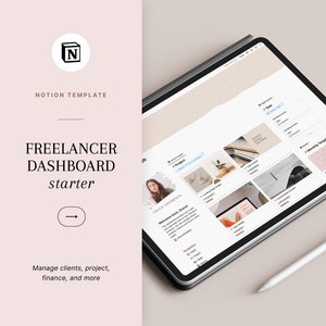 Notion Template Freelancer Business Dashboard, CRM Client Tracker, Project Management, Freelance Bookkeeping
