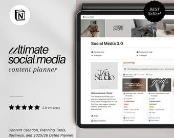Sjabloon Notion Social Media Planner: ultiem contentcreatorsysteem