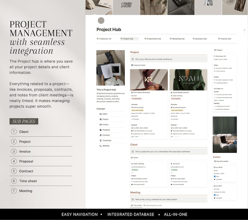 Notion Business Planner Template: Freelancer & Client Portal (Project Management) image 4