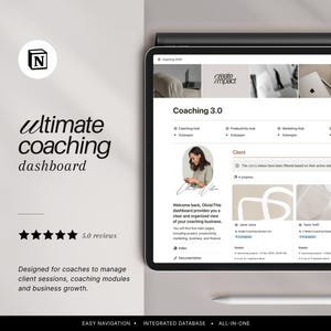 Modelo Notion: Painel de Negócios de Coaching e Rastreador de Clientes