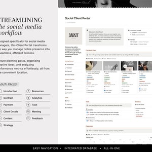 Modèle Notion Portail client pour Social Media Manager, Modèle d'intégration du client, Gestion des médias sociaux image 2