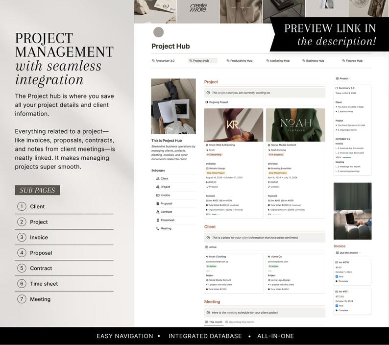 Notion Freelancer Template: CRM, Client Tracker, Business Planner, Project Management image 2