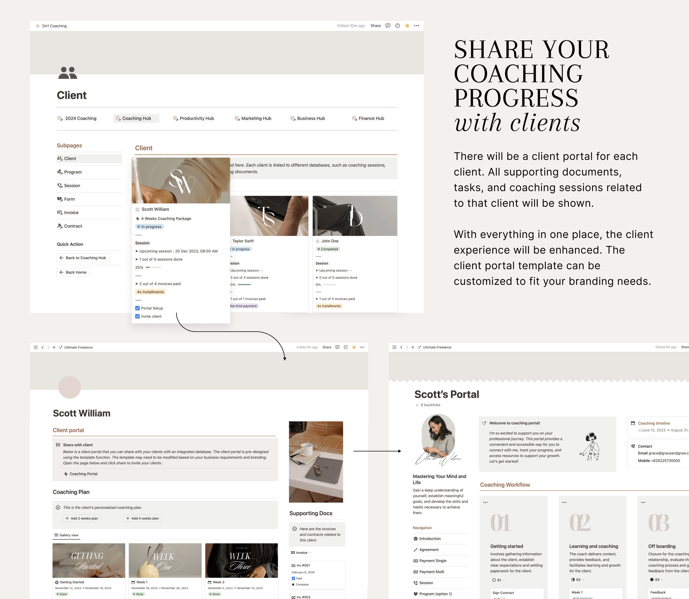 Notion Coaching Business Planner: Client Portal & Dashboard Template - Etsy