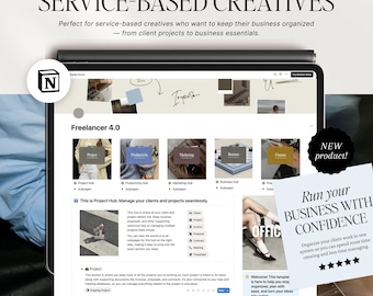 Notion Template Digital Business Planner, Project Management, CRM for Service Based Creatives and Freelancers