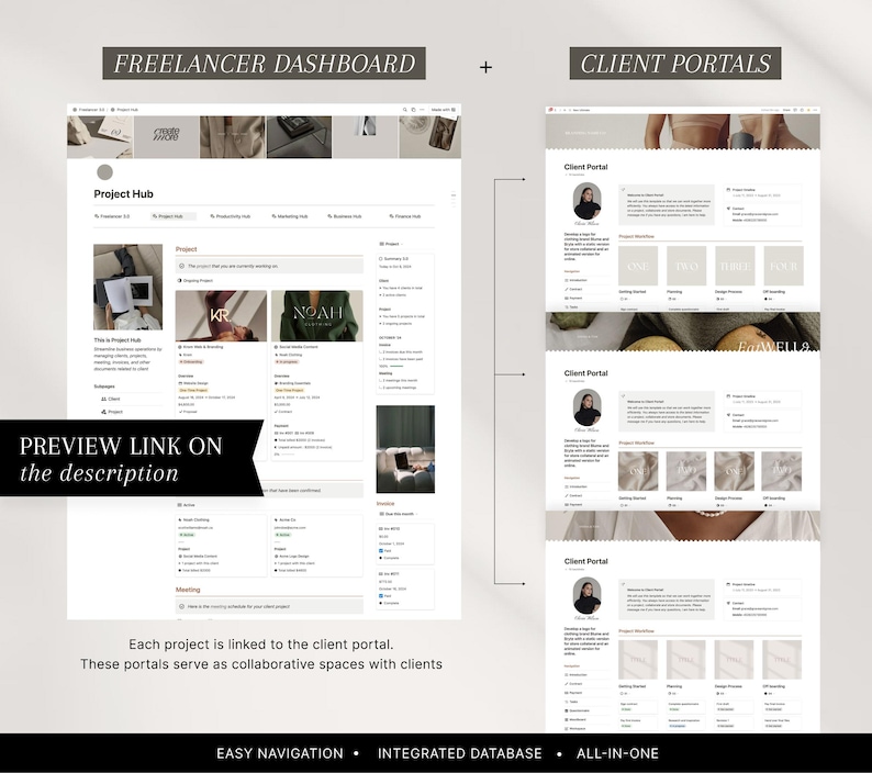 Notion Business Planner Template: Freelancer & Client Portal (Project Management) image 3