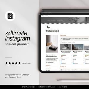 Notion Template Instagram Content Planner, Notion Social Media Planner, Digital Content Creator  Template, Social Media Content Calendar