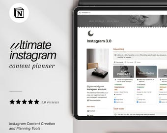 Notion-sjabloon: Instagram-contentplanner, socialemediakalender (digitale download)