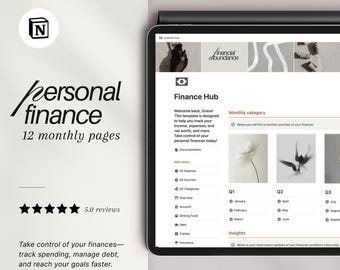 Notion Financial Planner Template: Monthly Budget Tracker (Digital Download)