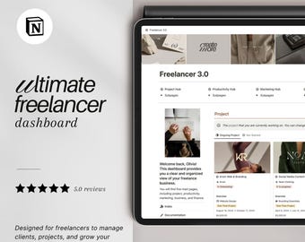 Plantilla de Notion Freelancer: CRM, seguimiento de clientes, planificación empresarial y gestión de proyectos