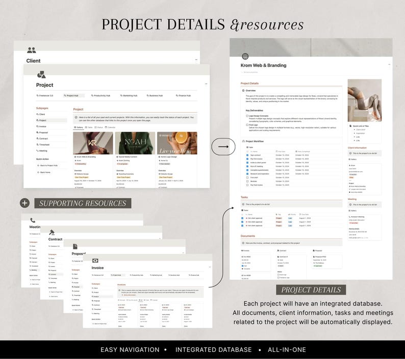 Notion Freelancer Template: CRM, Client Tracker, Business Planner, Project Management image 3