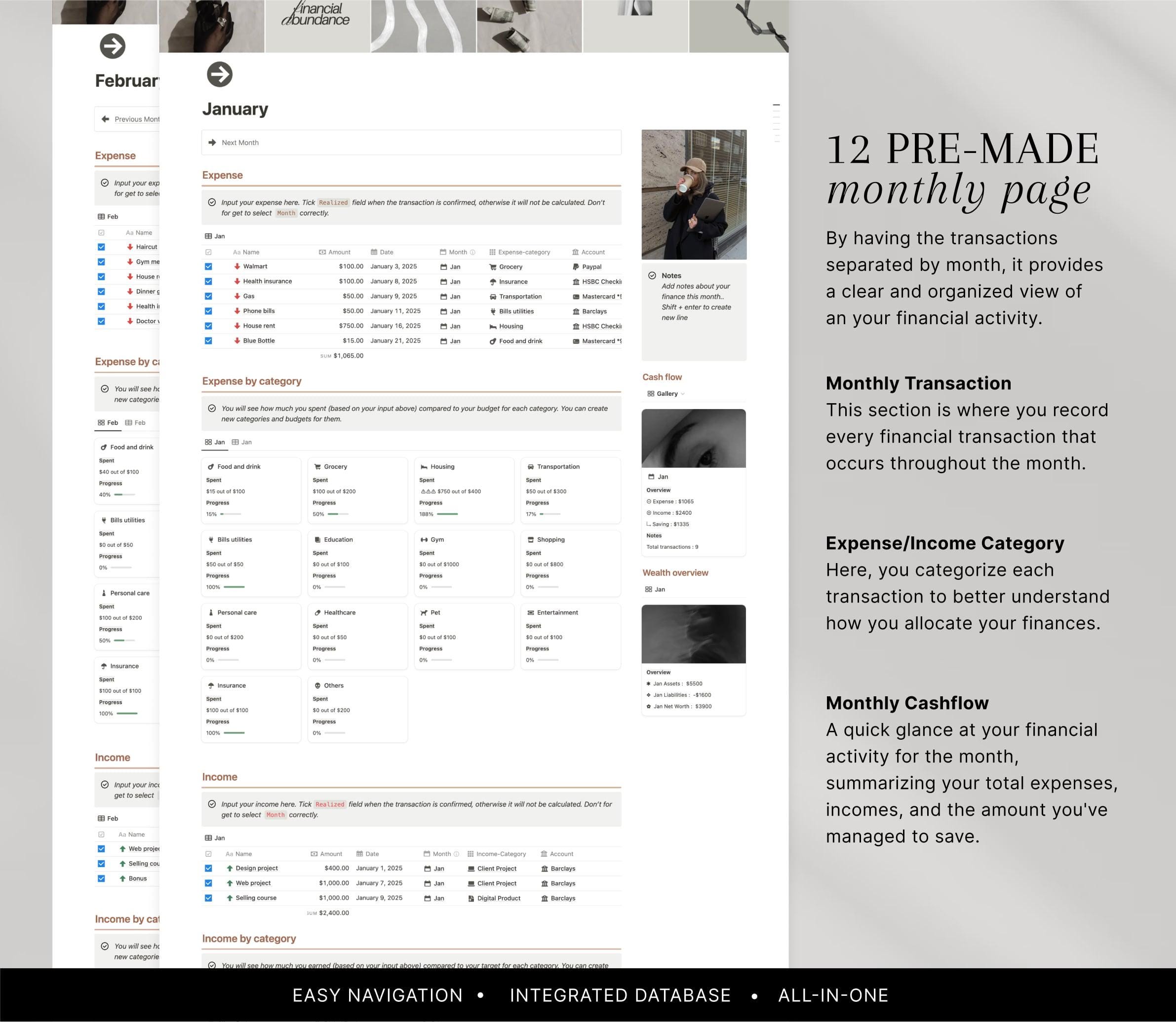 Notion Financial Planner Template: Monthly Budget Tracker (digital ...