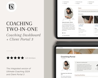 Notion Combined Coaching Business Planner Template : Ultimate Coaching 2024 and Client Portal 3, Notion Coaching Planner, Client Tracker