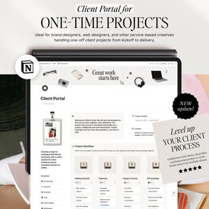 Modèle de portail client Notion : Tableau de bord de gestion de projet pour concepteur de marque/web/créatif