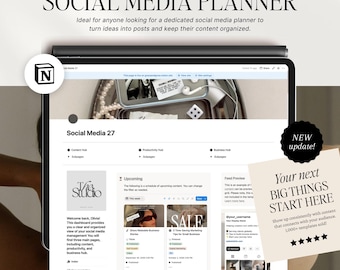Mall för Notion Social Media Planner: Ultimat system för innehållsskapare