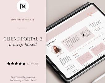 Notion Template Client Portal 2, Time tracker for Freelancer, Virtual Assistant, Project Management, Notion Client Tracker