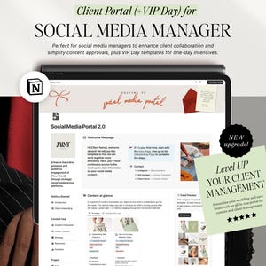 Notion Template: Social Media Manager Client Portal, Content Planner and Client Onboarding, SMM Business Management