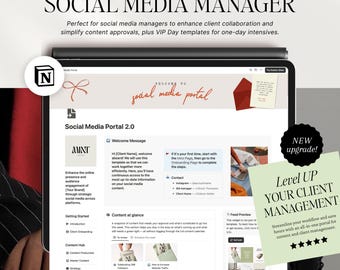 Notion Template: Social Media Manager Client Portal, Content Planner and Client Onboarding, SMM Business Management