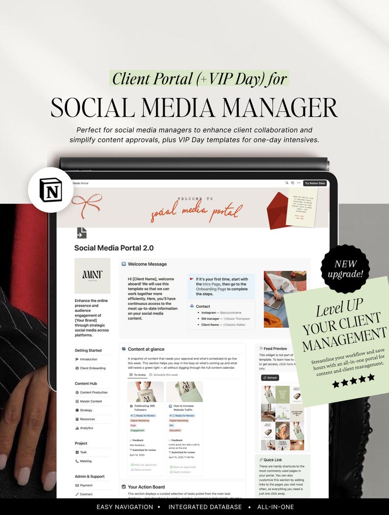 Begripsjabloon: Social Media Manager-klantenportal, contentplanner en klantintroductie, SMM-bedrijfsbeheer afbeelding 1