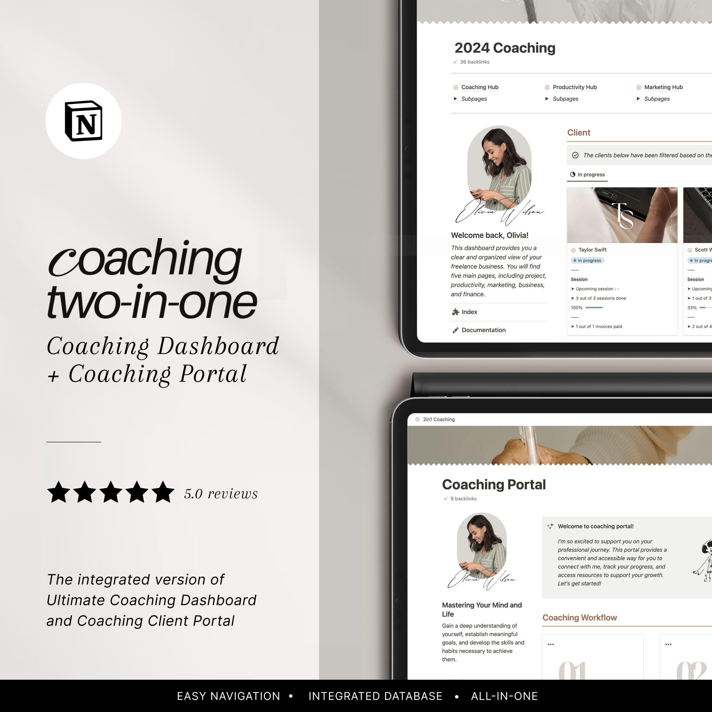 Notion Coaching Business Planner: Client Portal & Dashboard Template - Etsy