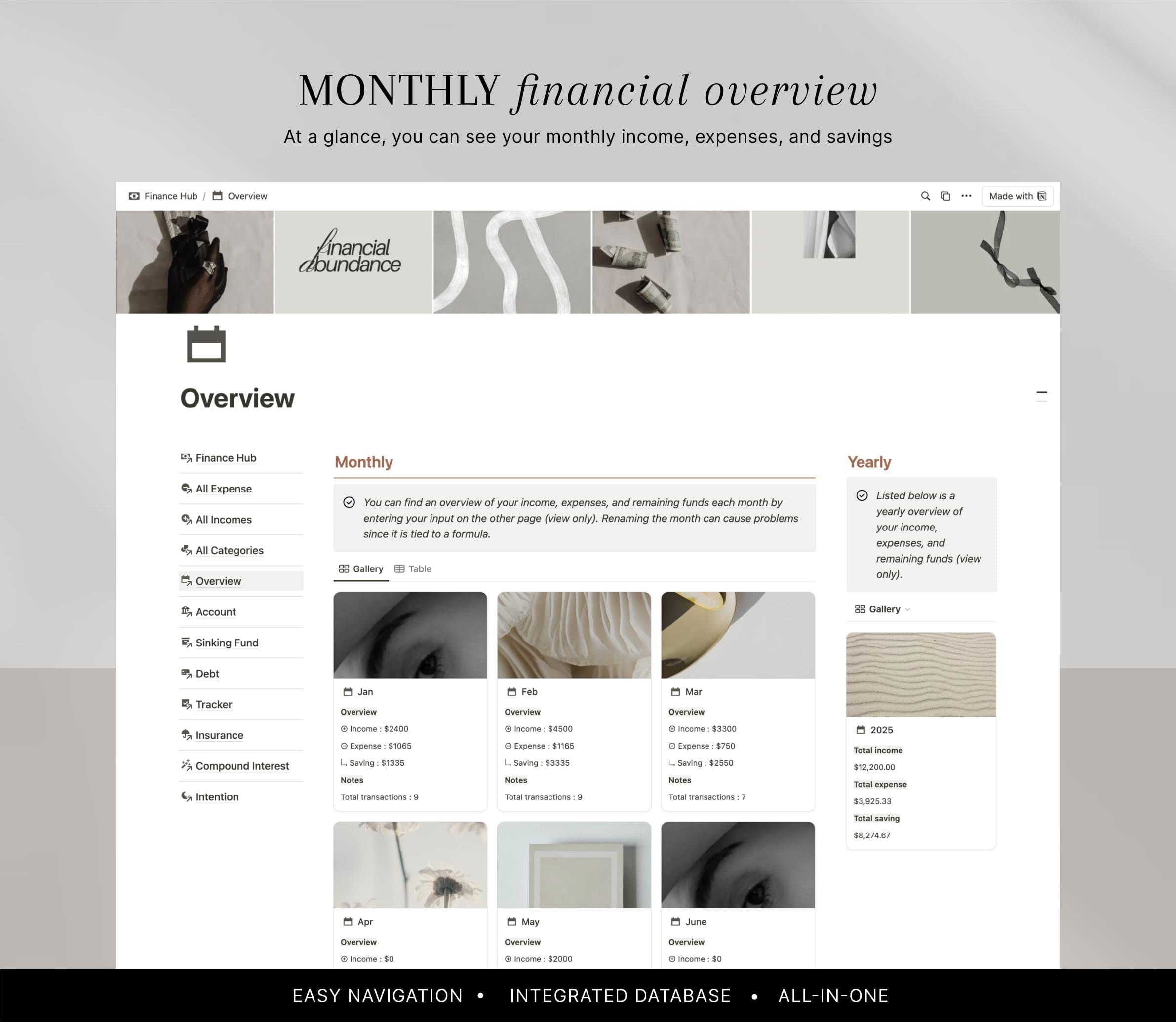 Notion Financial Planner Template: Monthly Budget Tracker (digital ...