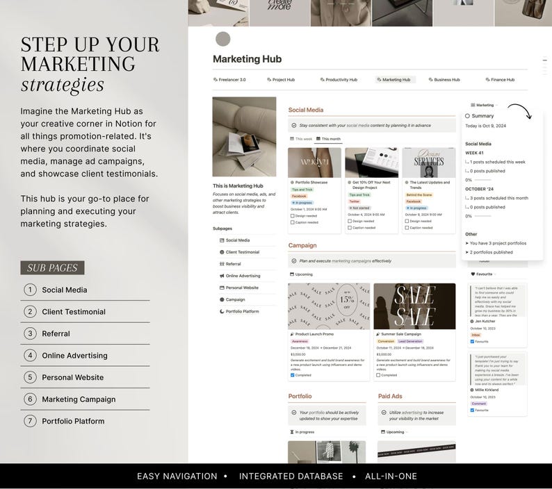 Notion Freelancer Template: CRM, Client Tracker, Business Planner, Project Management image 6