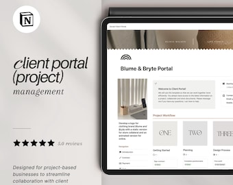 Notion Client Portal Template: Project Management Dashboard (Digital Download)