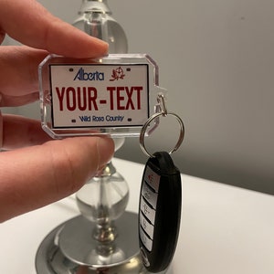 Alberta license plate keychain keyring customized