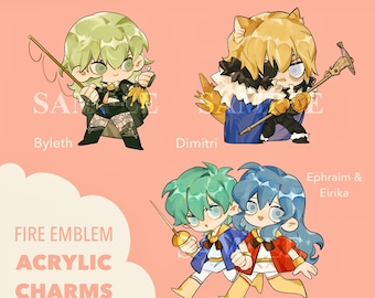 Fire emblem acrylic charm keychains