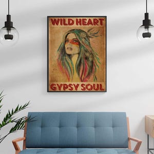 Póster de Chica Hermosa, Chica Nativa, Corazón Salvaje, Alma Gitana