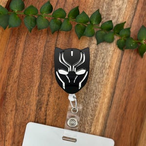 Panther Badge Reel: Acrylic Mirror Work ID Accessory