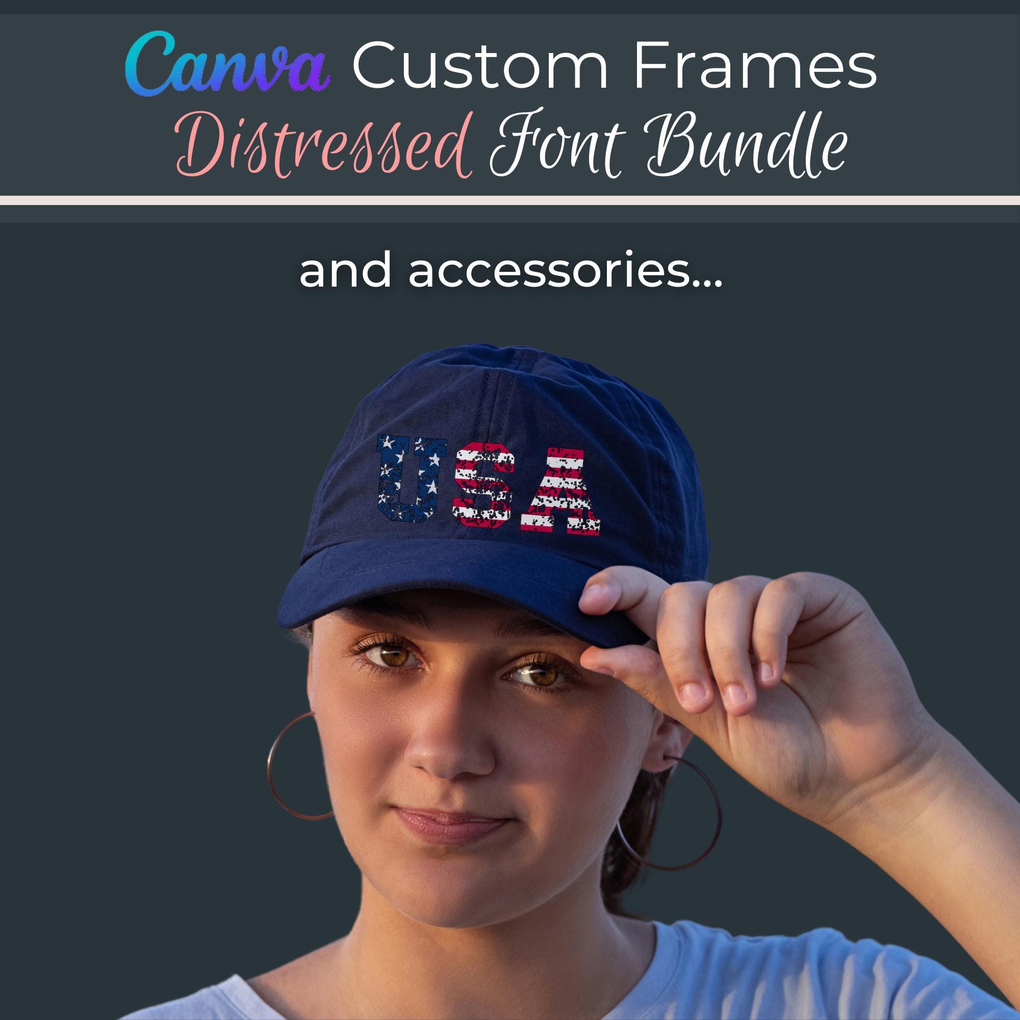 Canva Drag & Drop Frames in Distressed Font | SVG POD / Print on Demand ...