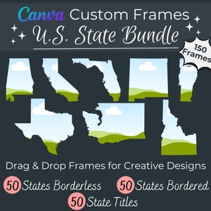 Canva aangepaste lijstbundel staat vormen | SVG POD / Print on Demand / Persoonlijke en professionele aanpasbare patronen | Sjablonen voor slepen en neerzetten
