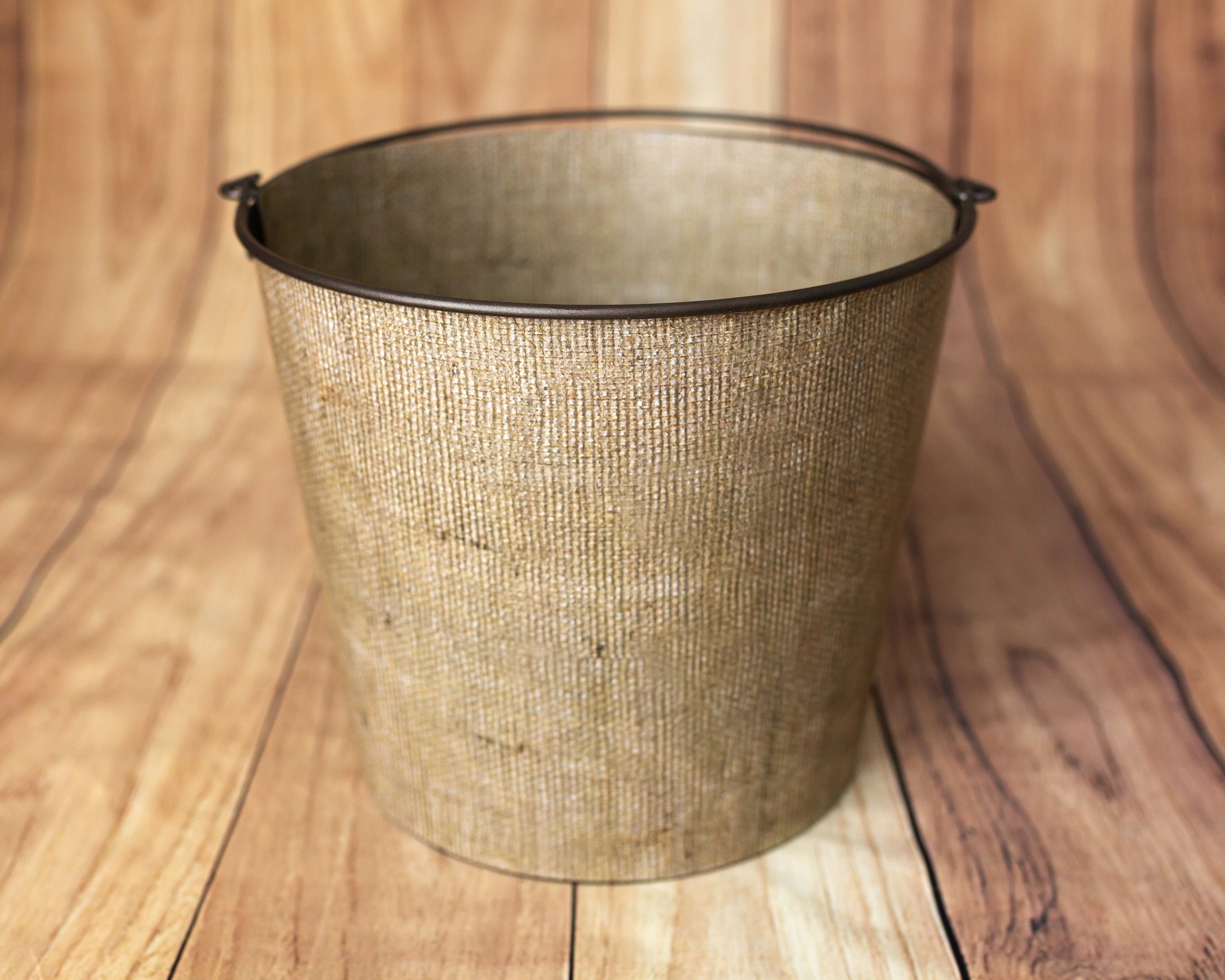 Burlap 3 Printable Bucket Wrap Photo Prop for Newborn Photography