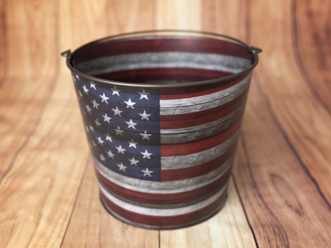 American Flag Printable Bucket Wrap Photo Prop for Newborn Photography
