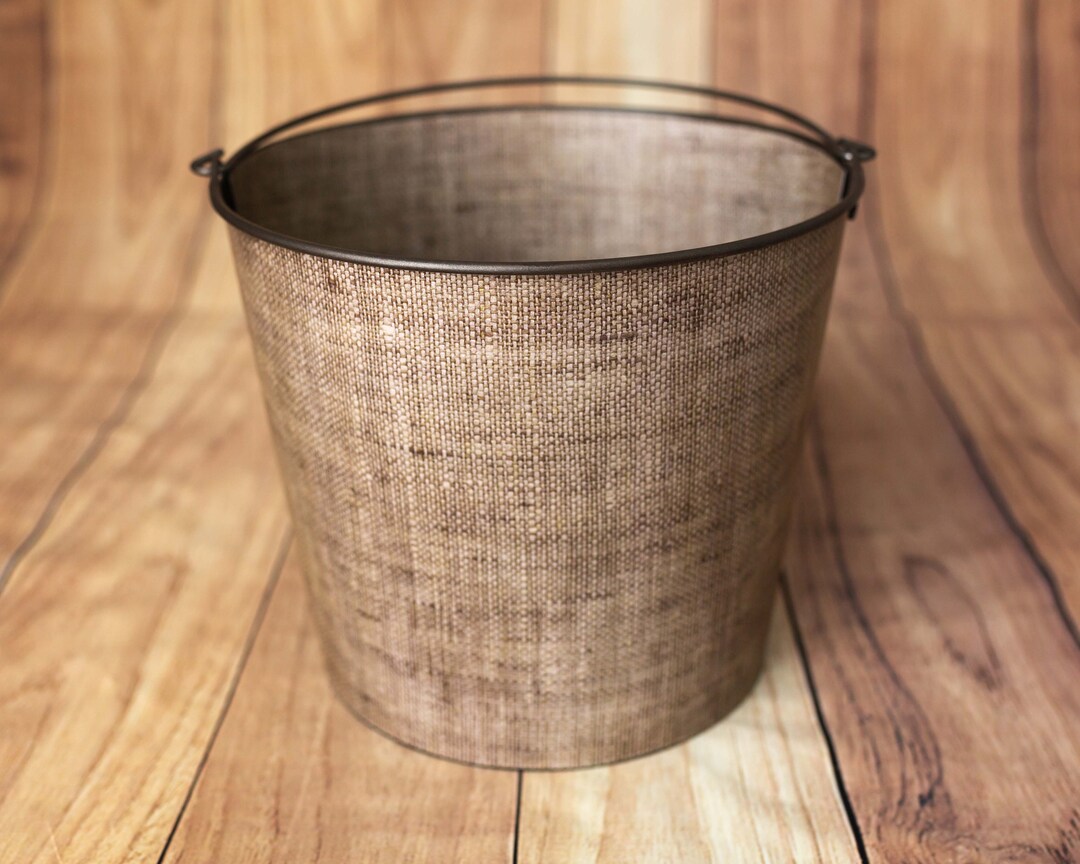 Burlap Printable Bucket Wrap Photo Prop for Newborn Photography