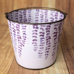 Printable Bucket Wrap Purple trailing leaves photo prop for Newborn Photography changeable bucket wrap cover high resolution 300 dpi