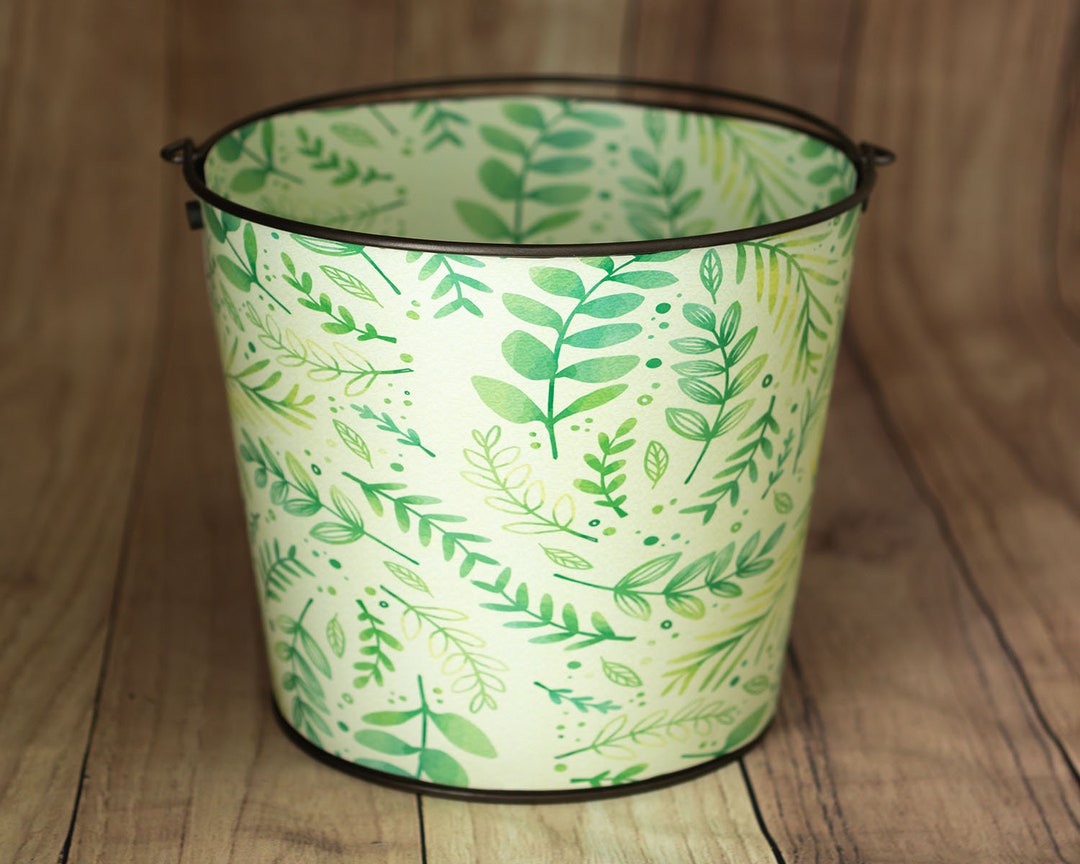 Printable Bucket Wrap Spring Green With Green and Blue Newborn