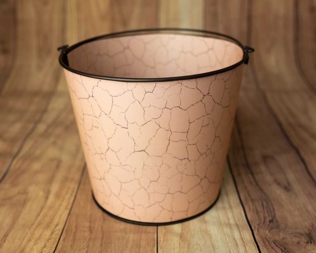 Printable Bucket Wrap, Peach With Crackled Finish Newborn Photography