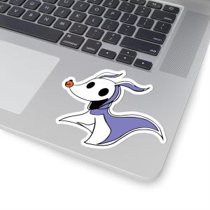 Jack Skellington white Dog Zero Sticker | Halloween Spooky Decal for Laptops, Journals, Water Bottles image 5