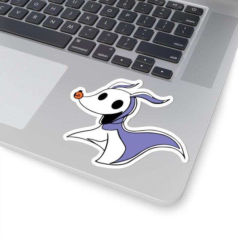 Jack Skellington white Dog Zero Sticker | Halloween Spooky Decal for Laptops, Journals, Water Bottles image 5