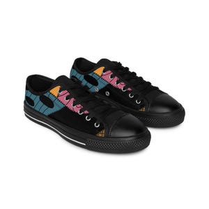 Sally Sneakers, Nightmare Before Christmas Patchwork Women's Canvas Low Tops, Tim Burton Style