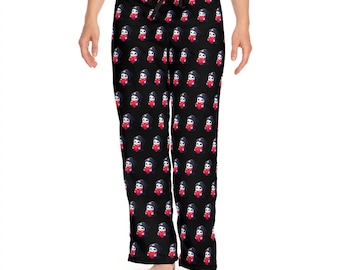 Festliche gemütliche Pyjamahose | Damen All-Over-Print Lounge Nachtwäsche