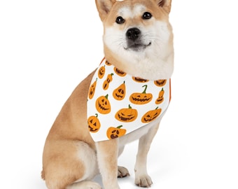 Halloween Pumpa Hund Bandana Halsband | Polyester Höst Husdjurstillbehör