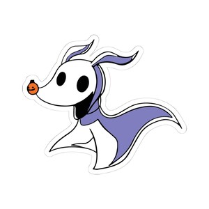 Jack Skellington white Dog Zero Sticker | Halloween Spooky Decal for Laptops, Journals, Water Bottles image 4