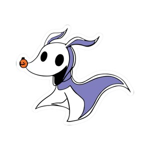 Jack Skellington white Dog Zero Sticker | Halloween Spooky Decal for Laptops, Journals, Water Bottles image 10