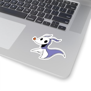 Jack Skellington white Dog Zero Sticker | Halloween Spooky Decal for Laptops, Journals, Water Bottles image 1