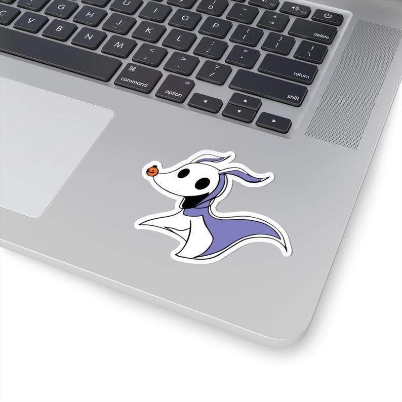 Jack Skellington white Dog Zero Sticker | Halloween Spooky Decal for Laptops, Journals, Water Bottles image 1