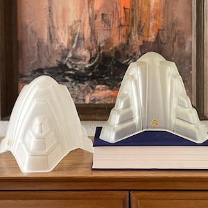 Art Deco Vianne Glass Lamp Shade: Frosted Opaline Starburst, Paris Star