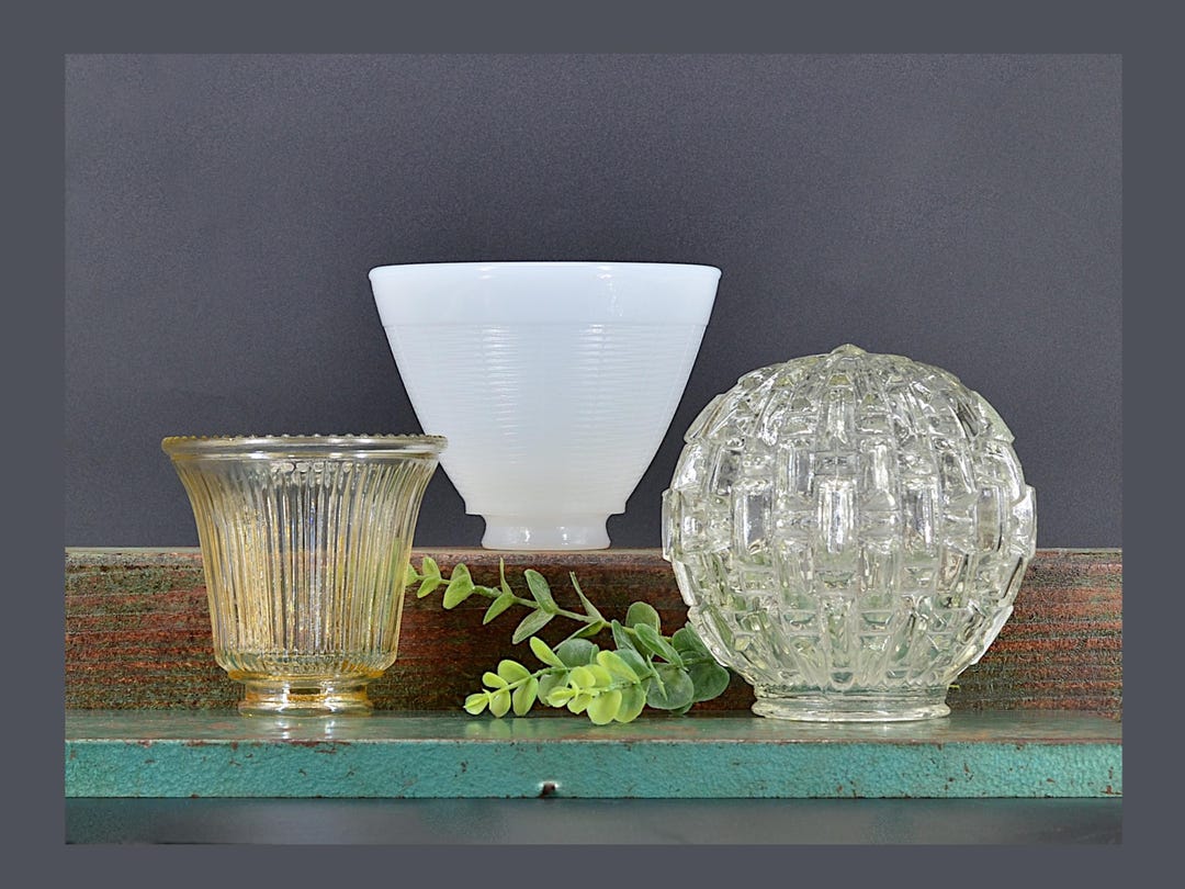 Vintage Glass Lamp Shades, Replacement Light Covers - Etsy